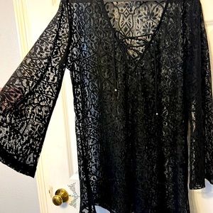 Black lace coverup